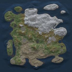 Thumbnail Rust Map: Procedural Map, Size: 3500, Seed: 77252927, 16 Monuments