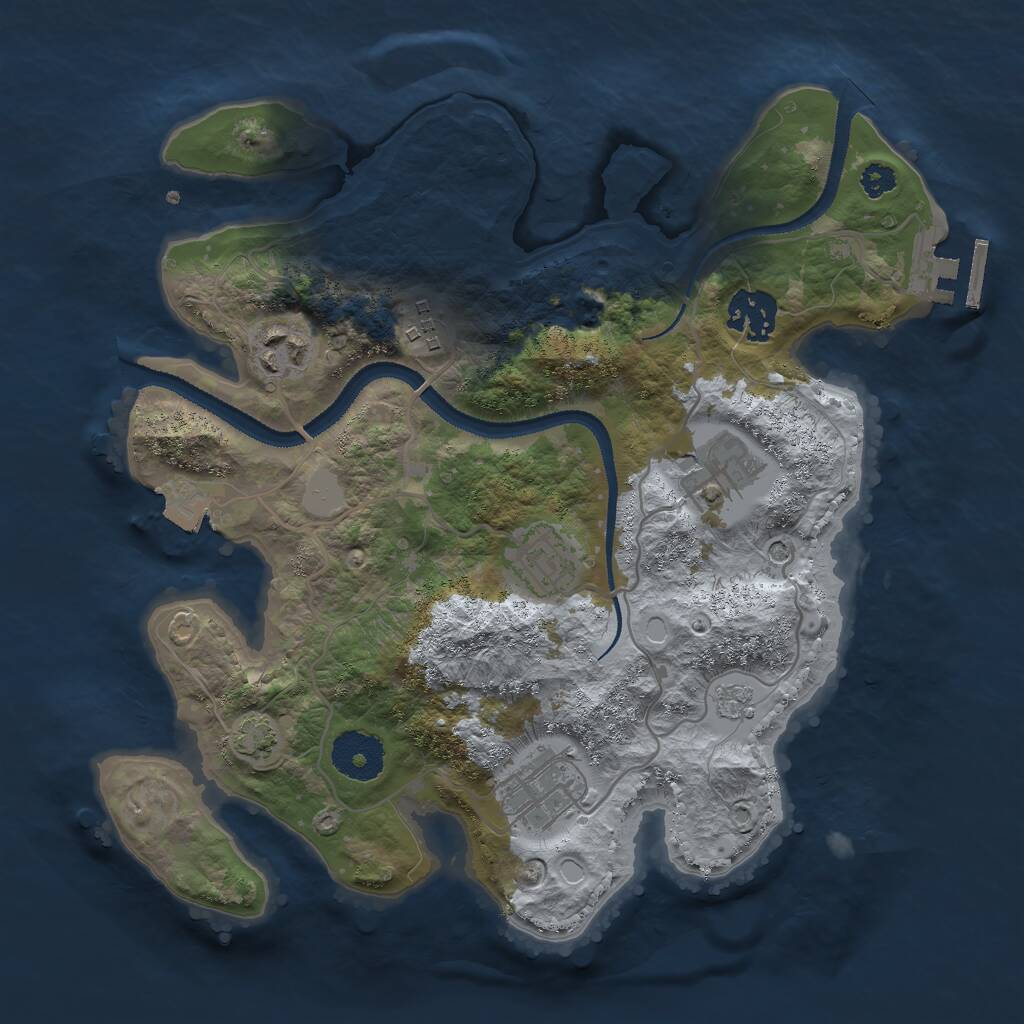 Rust Map: Procedural Map, Size: 3000, Seed: 1116047726, 11 Monuments