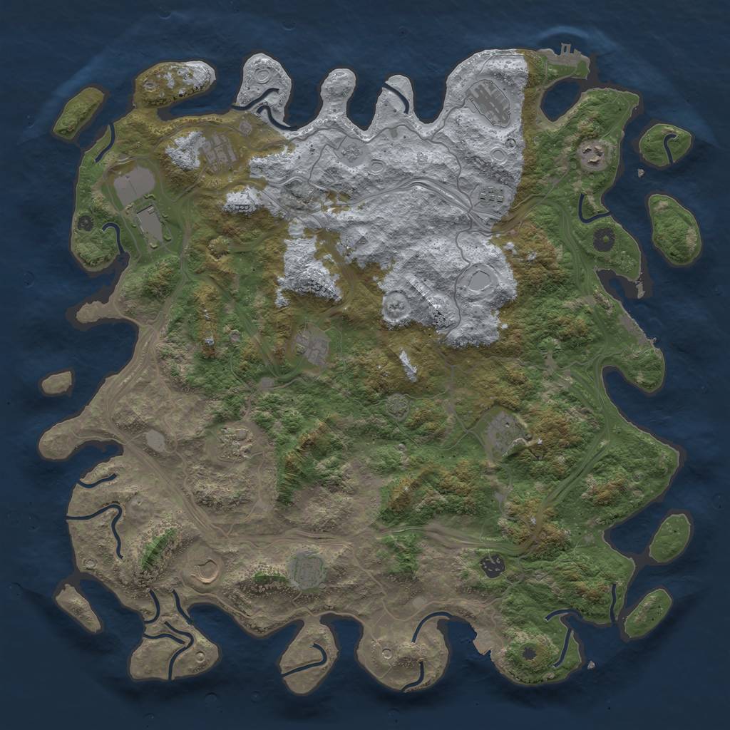 Rust Map: Procedural Map, Size: 4690, Seed: 111111, 19 Monuments