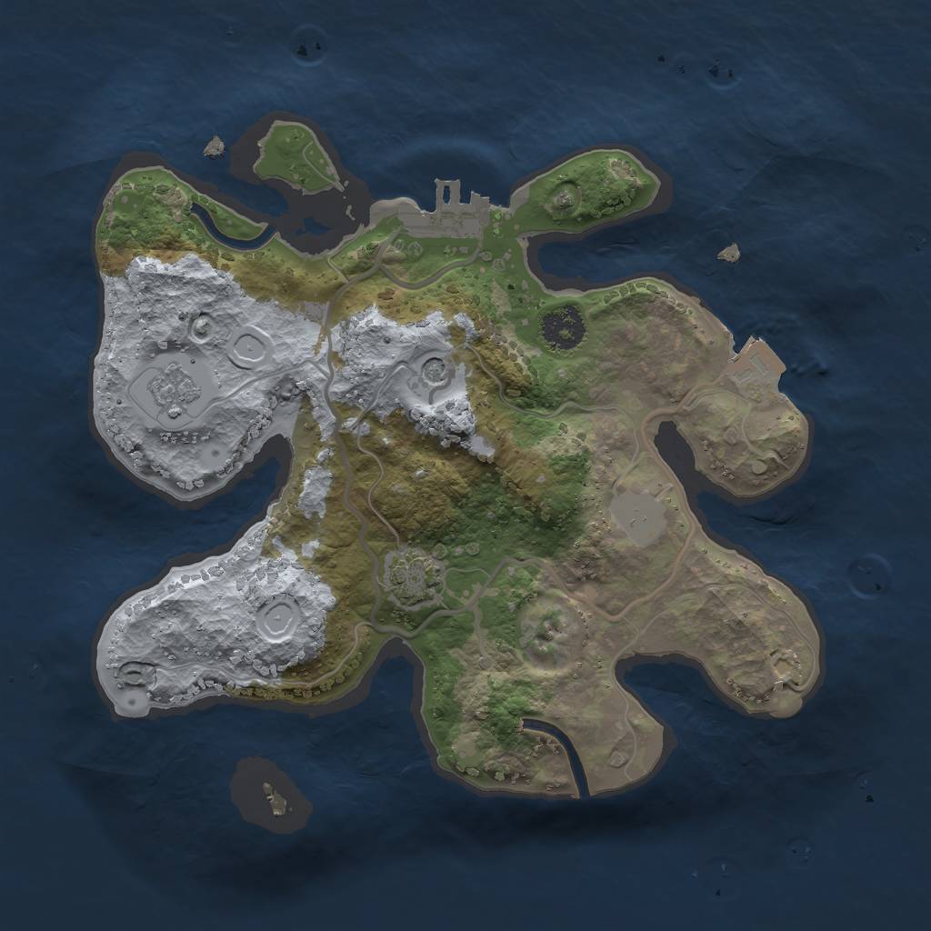 Rust Map: Procedural Map, Size: 2250, Seed: 4000, 7 Monuments