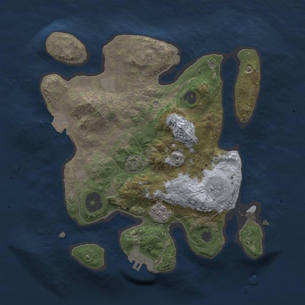 Rust Map: Procedural Map, Size: 2500, Seed: 1742380666, 7 Monuments