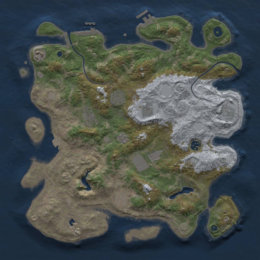 Rust Map: Procedural Map, Size: 4000, Seed: 15358181, 14 Monuments