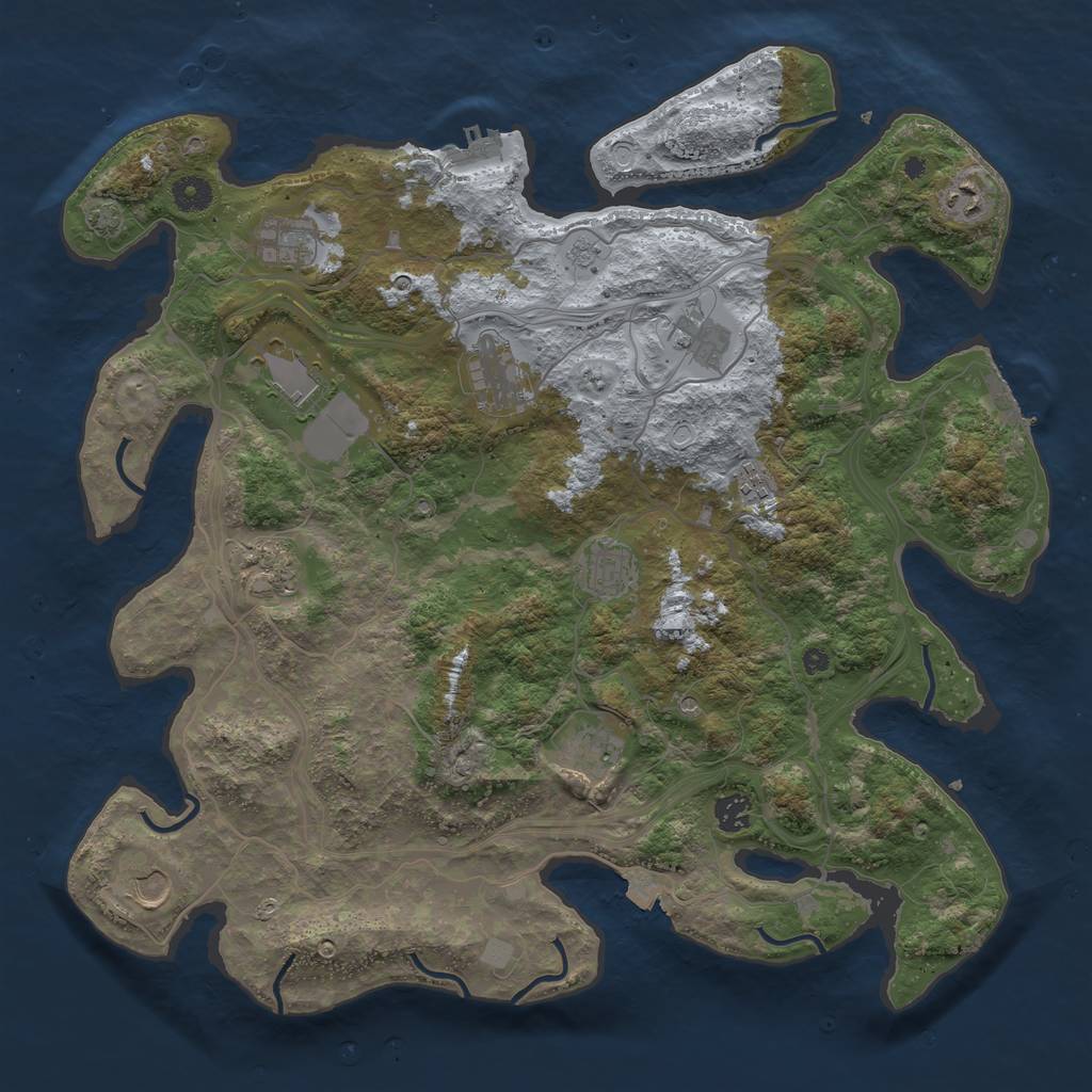 Rust Map: Procedural Map, Size: 4250, Seed: 22118170, 19 Monuments