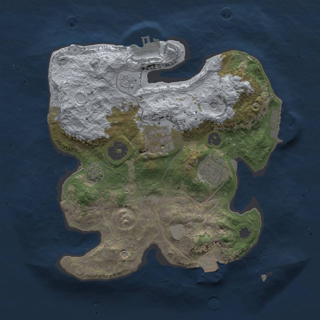 Rust Map: Procedural Map, Size: 2500, Seed: 456115, 10 Monuments