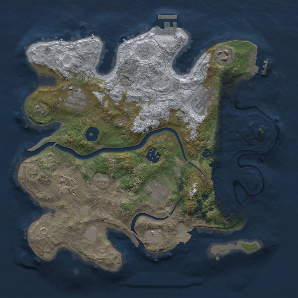 Rust Map: Procedural Map, Size: 3200, Seed: 14147, 13 Monuments