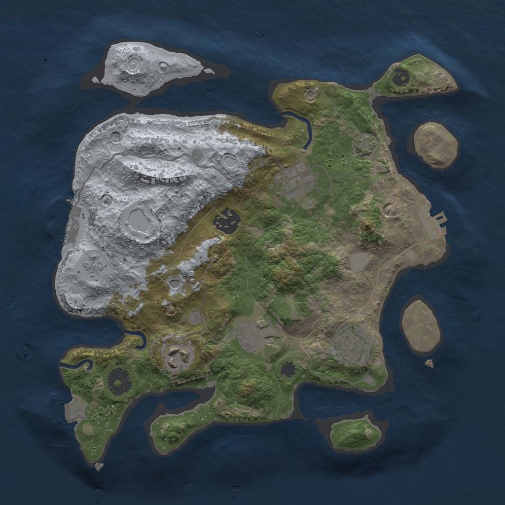 Rust Map: Procedural Map, Size: 3000, Seed: 1075, 13 Monuments