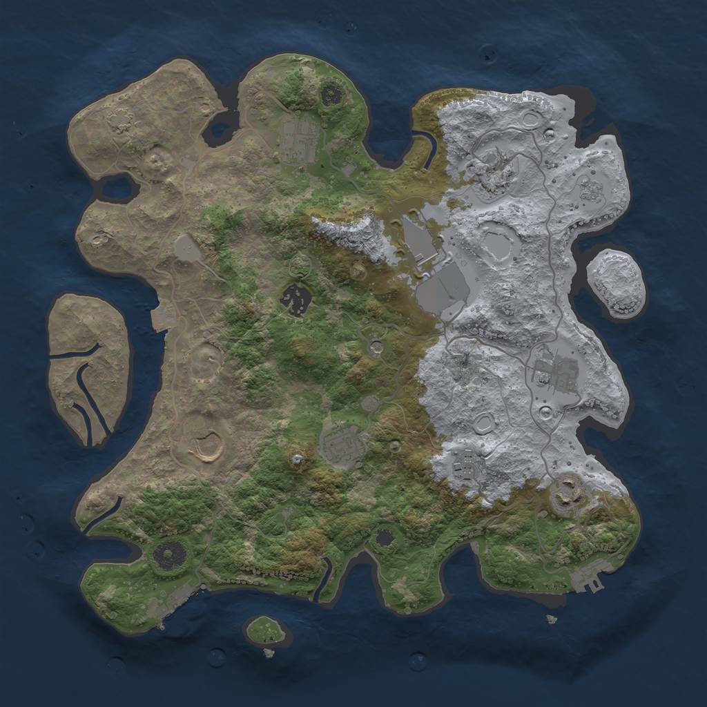 Rust Map: Procedural Map, Size: 3500, Seed: 503006, 17 Monuments