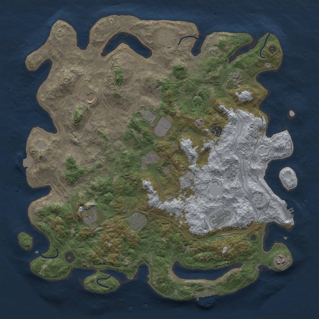 Rust Map: Procedural Map, Size: 4500, Seed: 837158151, 19 Monuments