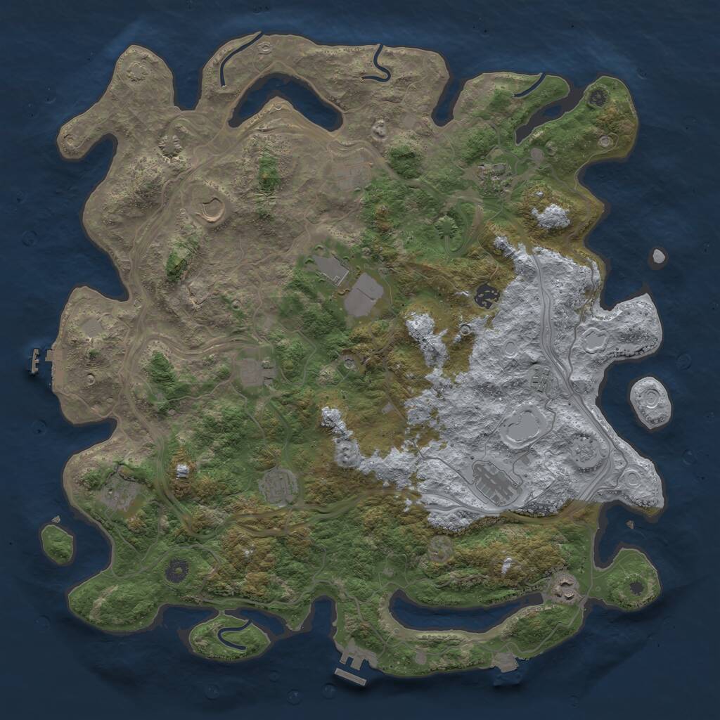 Rust Map: Procedural Map, Size: 4500, Seed: 837158151, 17 Monuments