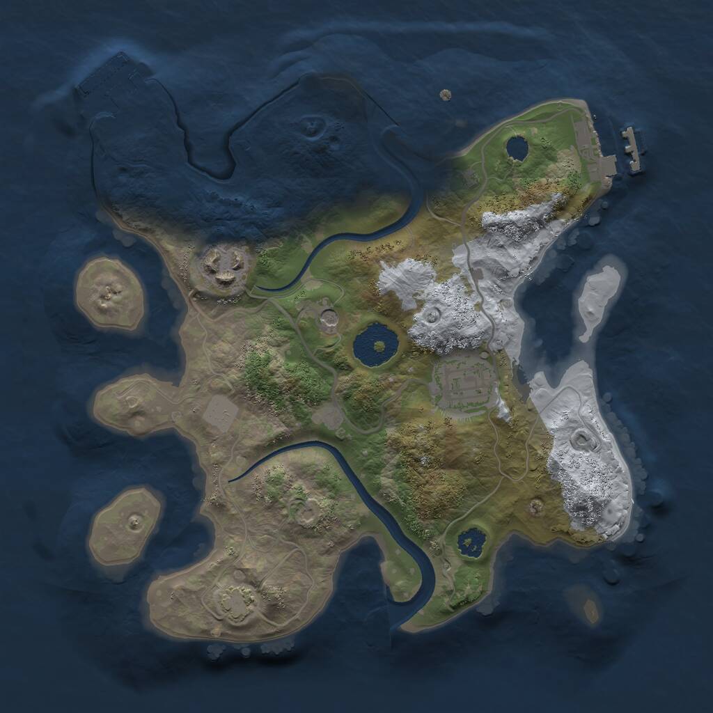 Rust Map: Procedural Map, Size: 2500, Seed: 1684990273, 7 Monuments