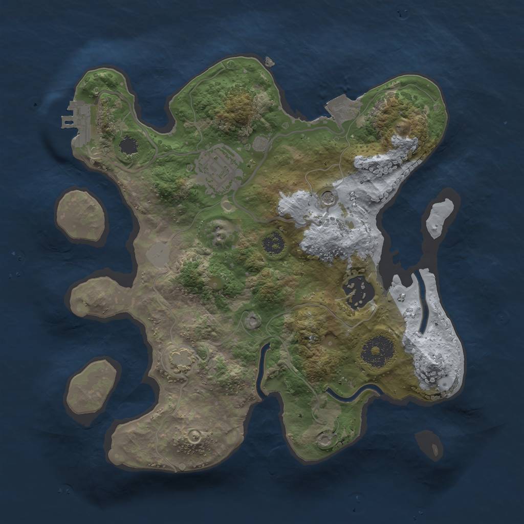 Rust Map: Procedural Map, Size: 2500, Seed: 1684990273, 8 Monuments