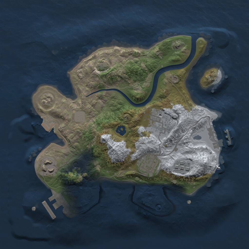 Rust Map: Procedural Map, Size: 2500, Seed: 684983195, 9 Monuments