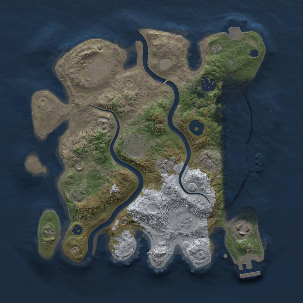Rust Map: Procedural Map, Size: 3000, Seed: 57396, 11 Monuments