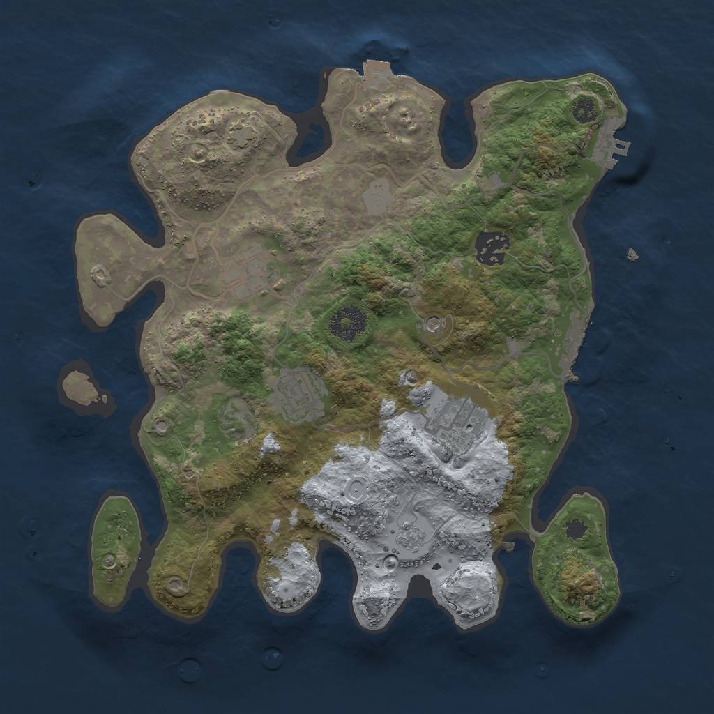 Rust Map: Procedural Map, Size: 3000, Seed: 57396, 12 Monuments