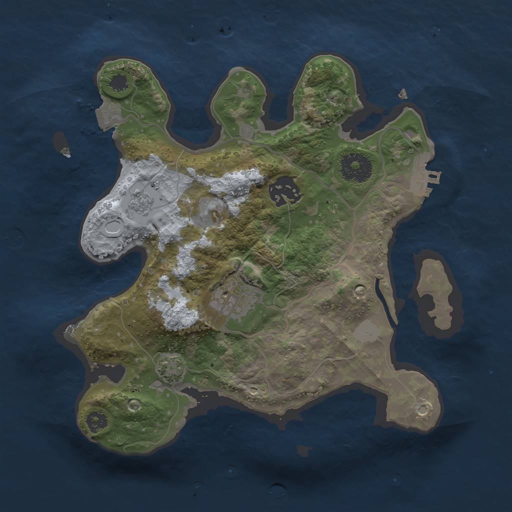Rust Map: Procedural Map, Size: 2500, Seed: 1742312625, 8 Monuments