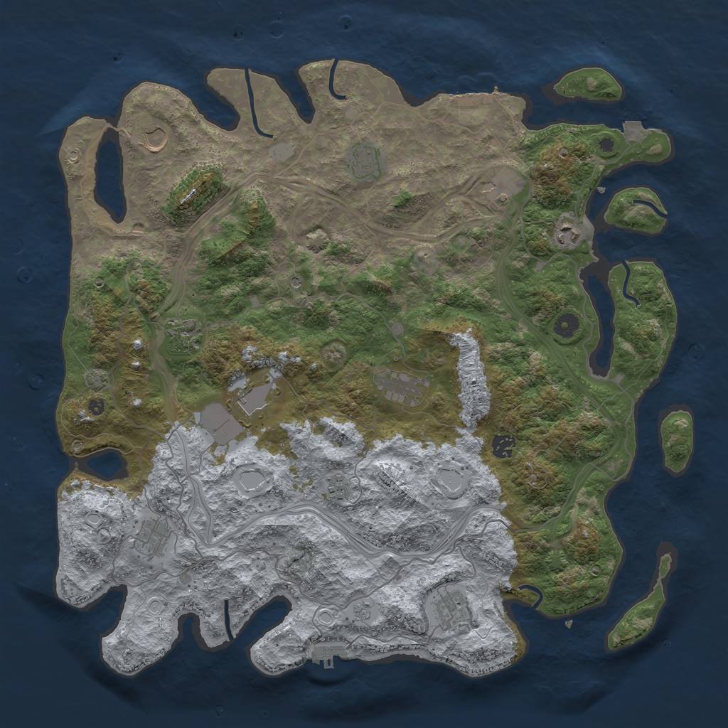 Rust Map: Procedural Map, Size: 4500, Seed: 109516774, 19 Monuments