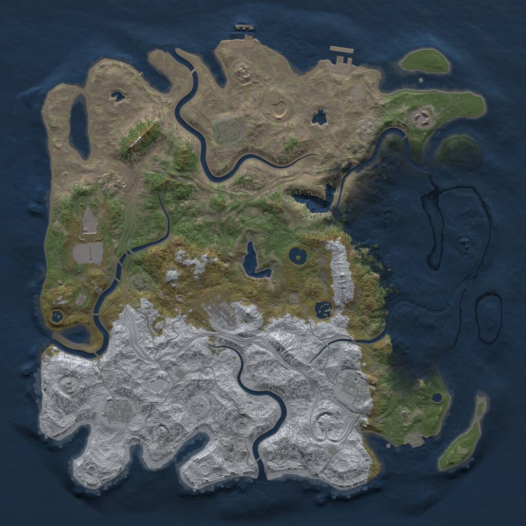 Rust Map: Procedural Map, Size: 4500, Seed: 109516774, 16 Monuments