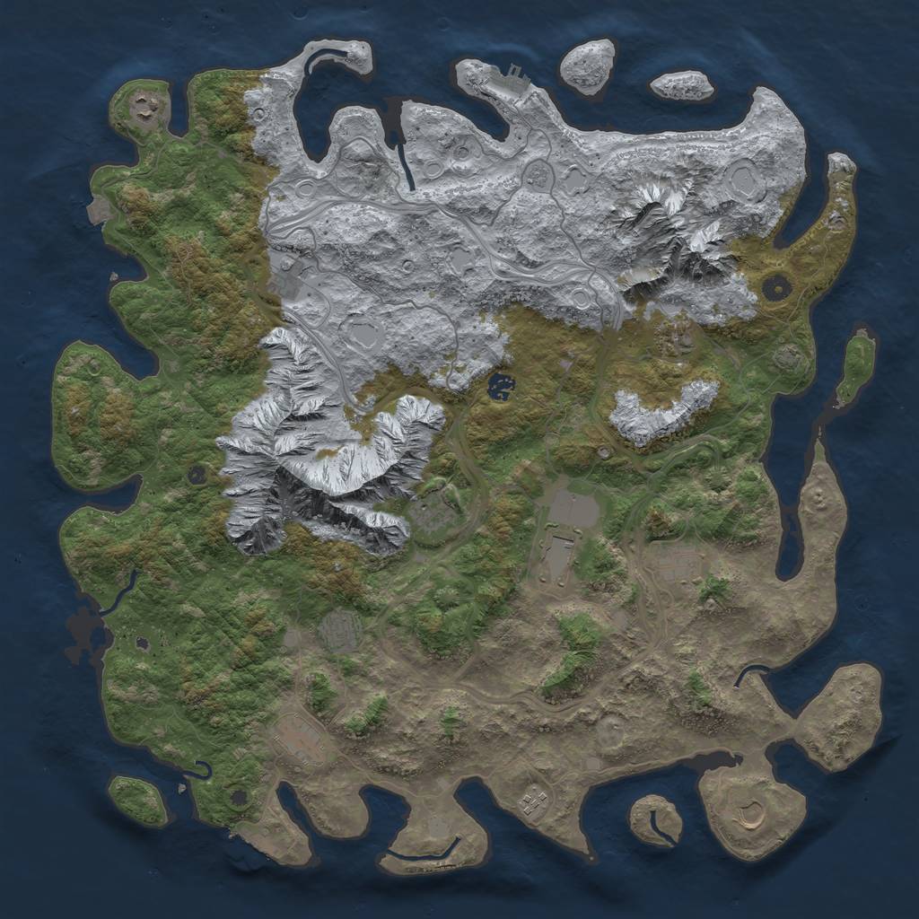 Rust Map: Procedural Map, Size: 5000, Seed: 15451451, 19 Monuments