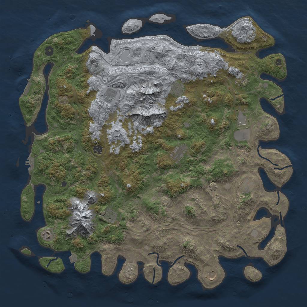 Rust Map: Procedural Map, Size: 5000, Seed: 633366808, 19 Monuments