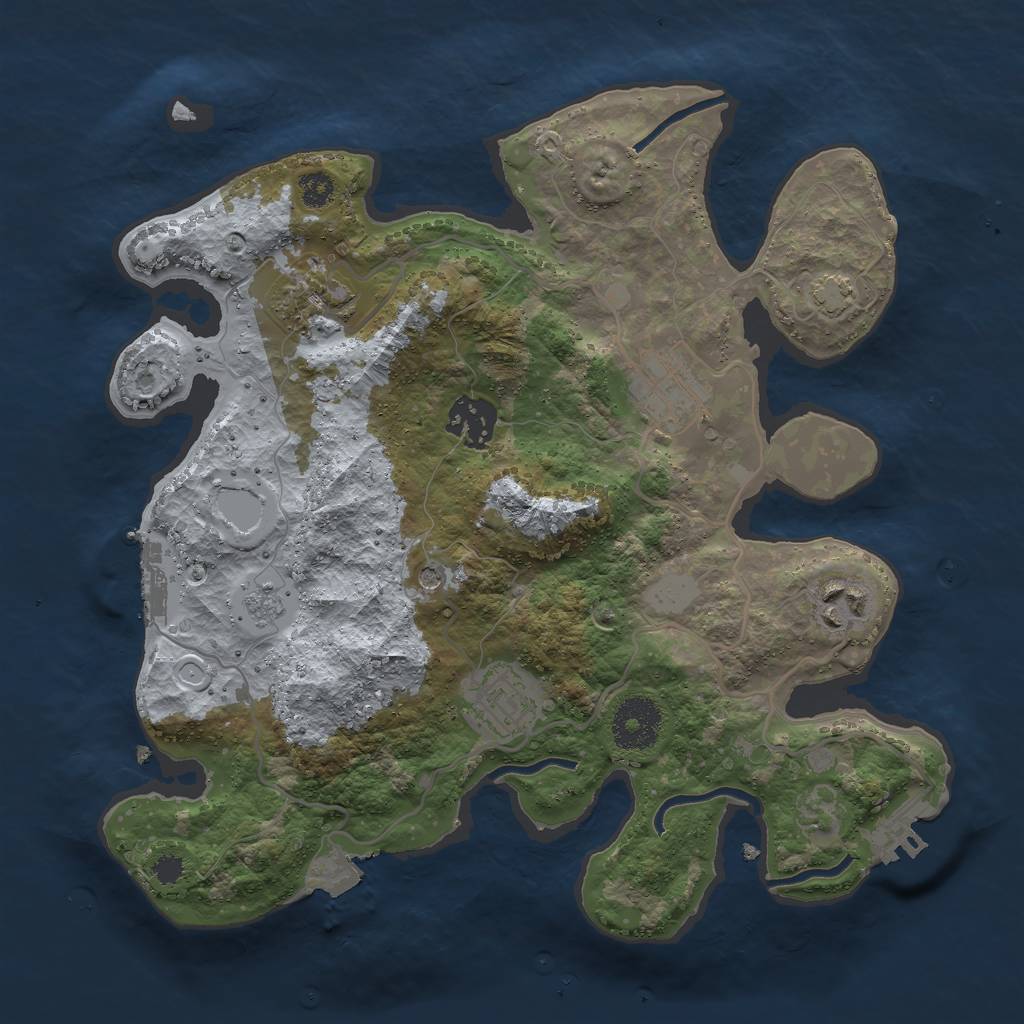 Rust Map: Procedural Map, Size: 3000, Seed: 50611018, 13 Monuments