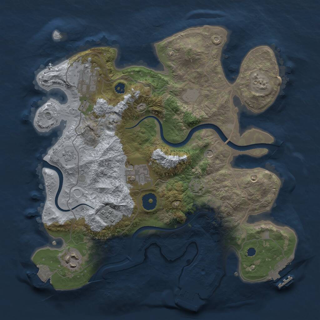 Rust Map: Procedural Map, Size: 3000, Seed: 50611018, 10 Monuments