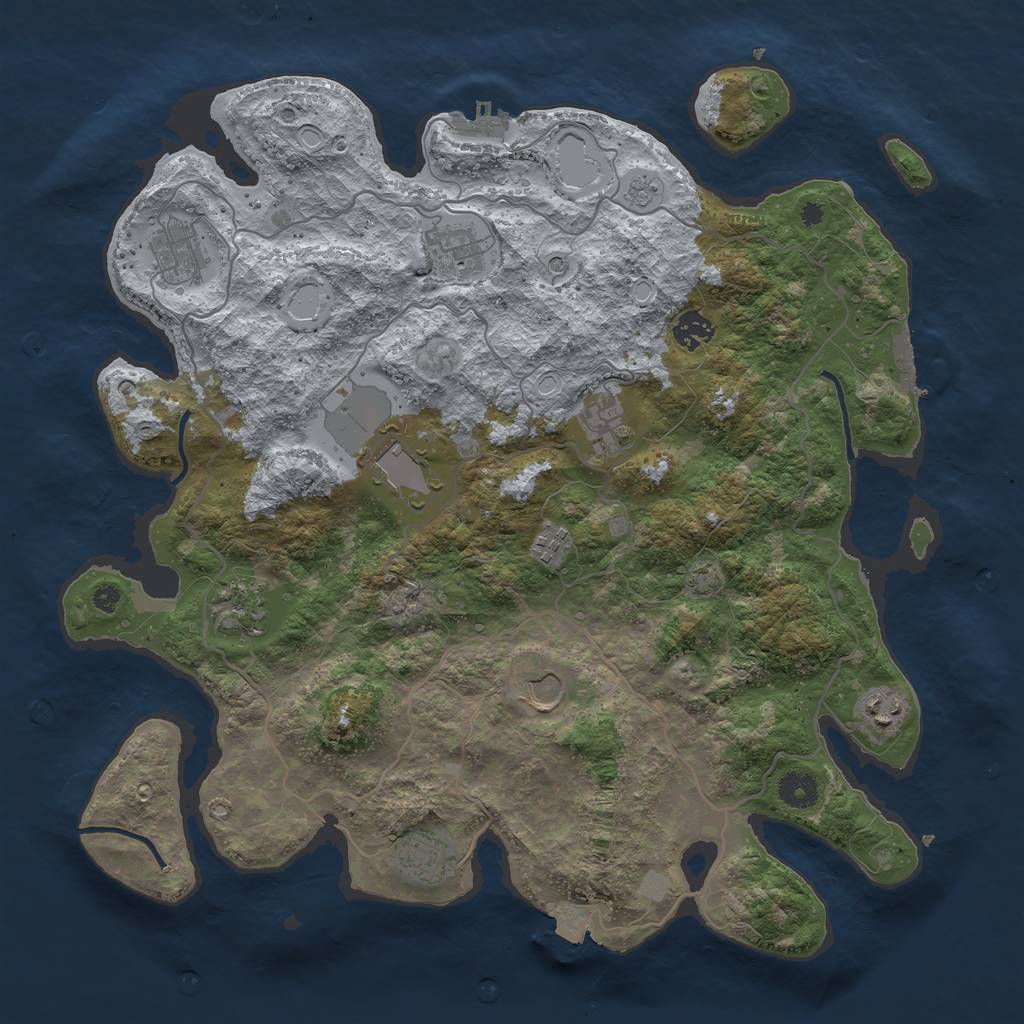 Rust Map: Procedural Map, Size: 4000, Seed: 1681759294, 18 Monuments