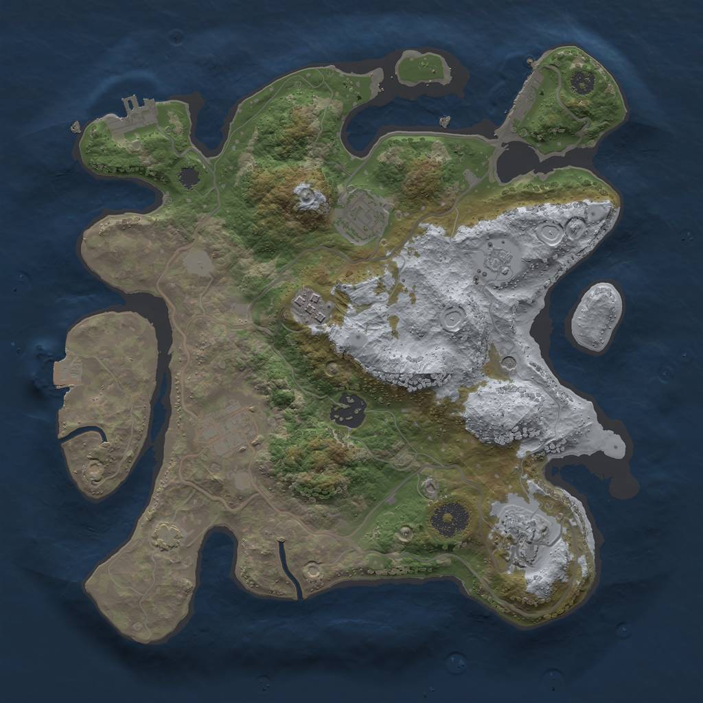 Rust Map: Procedural Map, Size: 3000, Seed: 27739, 13 Monuments