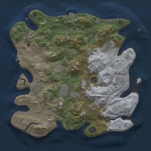 Thumbnail Rust Map: Procedural Map, Size: 3500, Seed: 35982, 18 Monuments
