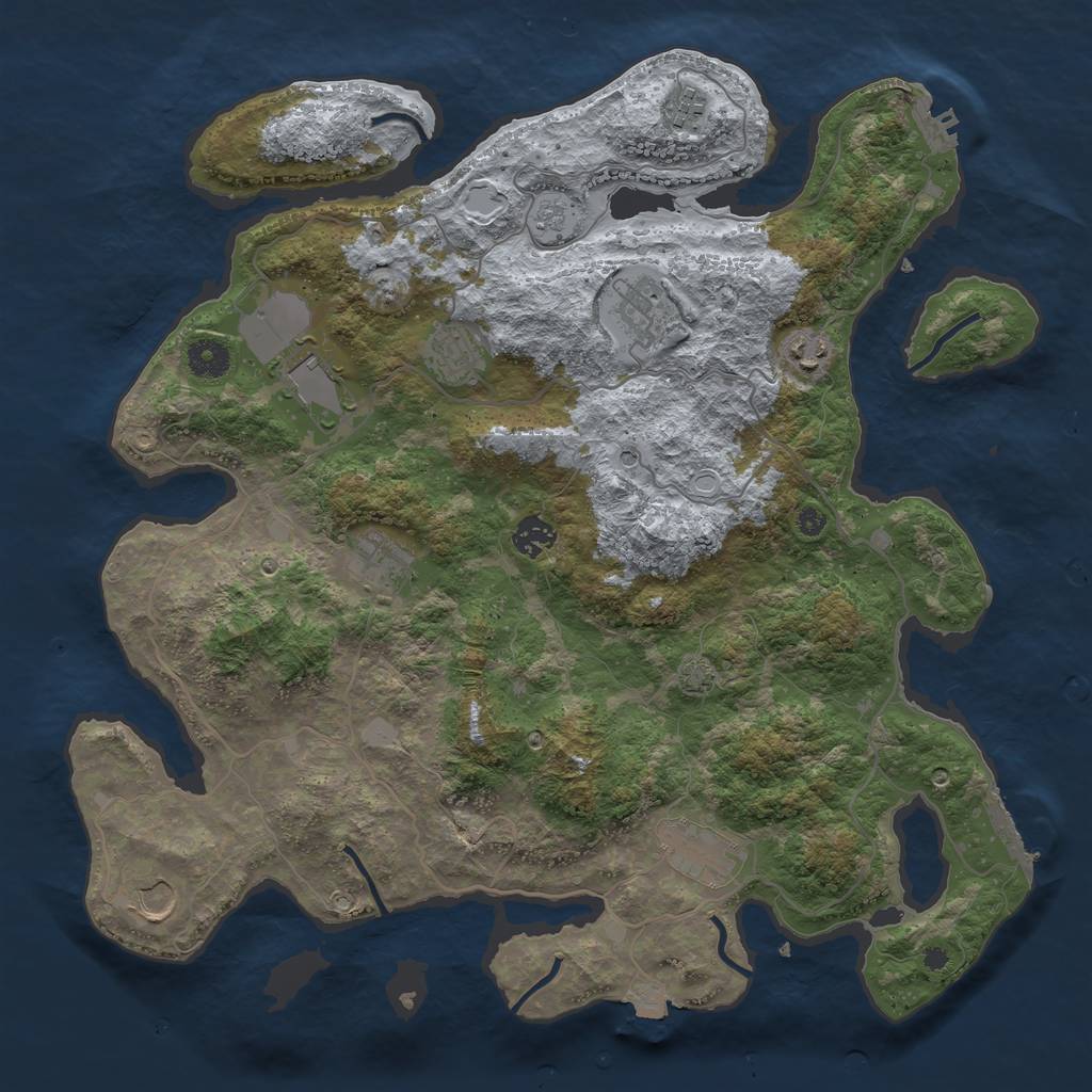 Rust Map: Procedural Map, Size: 4000, Seed: 18042024, 17 Monuments