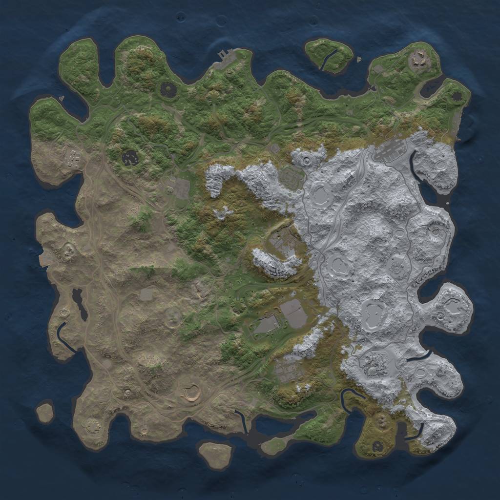 Rust Map: Procedural Map, Size: 4500, Seed: 23502, 19 Monuments