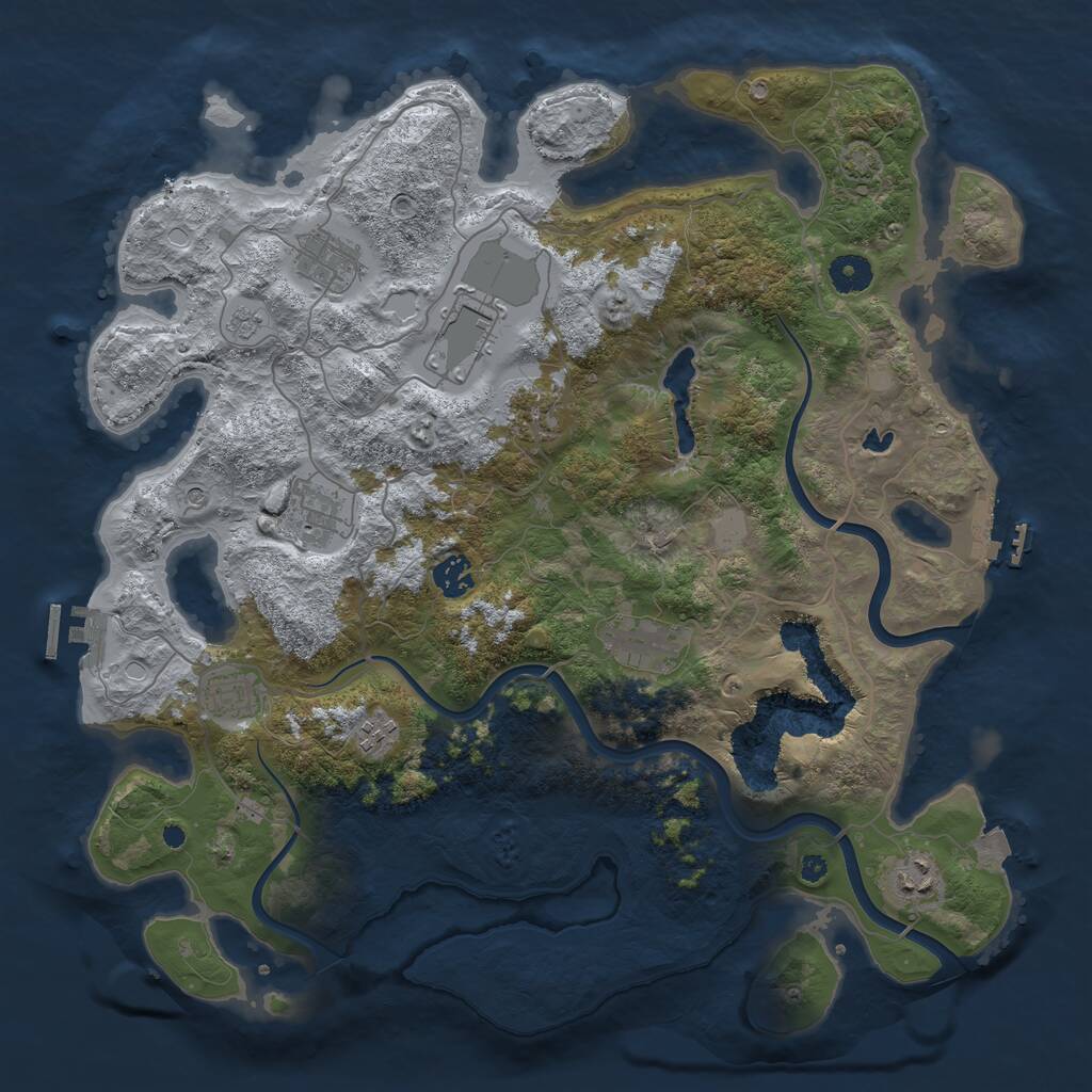 Rust Map: Procedural Map, Size: 4000, Seed: 991623, 15 Monuments