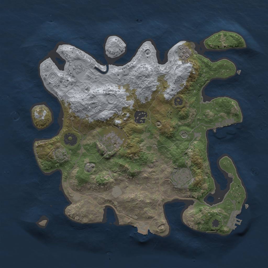 Rust Map: Procedural Map, Size: 3000, Seed: 1948267414, 12 Monuments