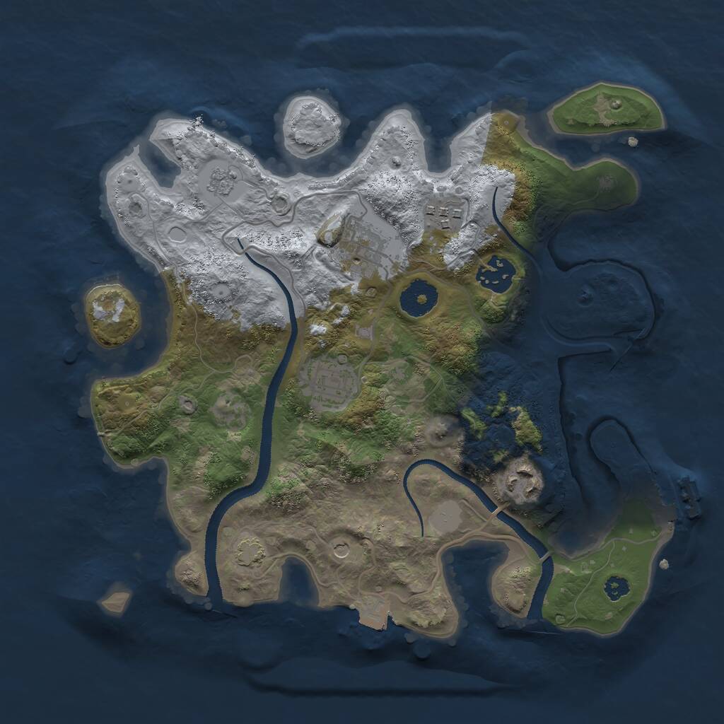 Rust Map: Procedural Map, Size: 3000, Seed: 1948267414, 10 Monuments