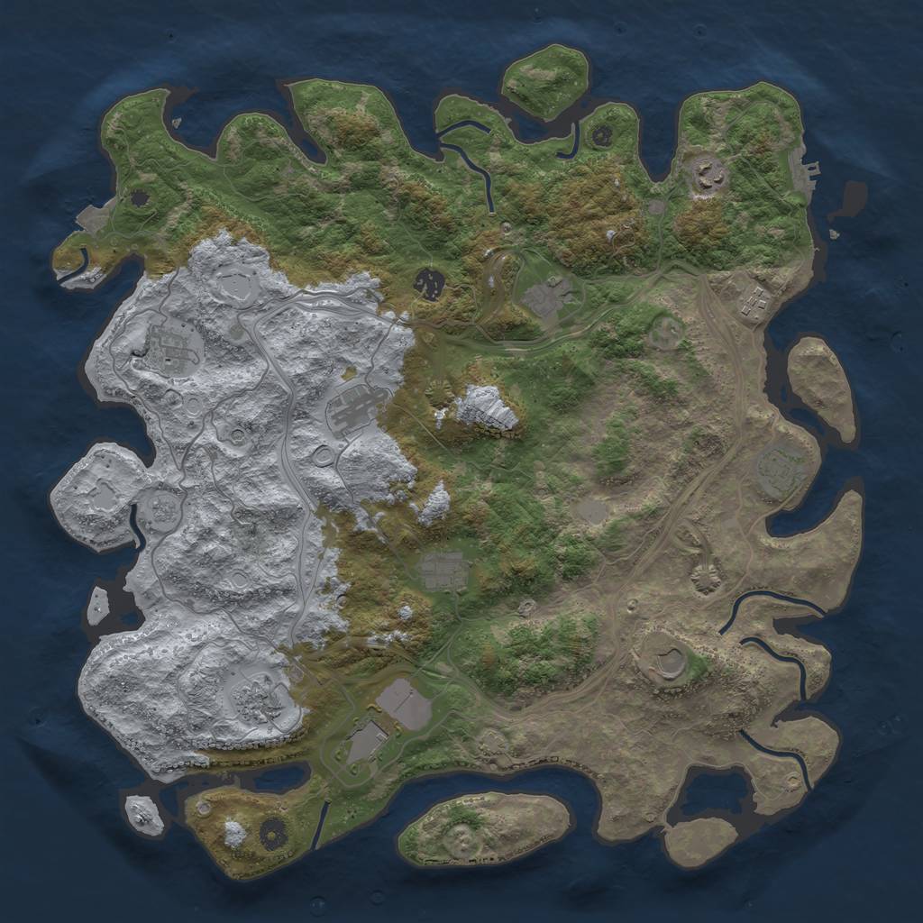 Rust Map: Procedural Map, Size: 4500, Seed: 5478787, 18 Monuments