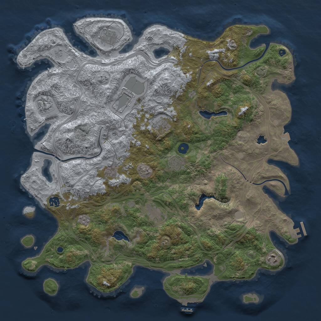 Rust Map: Procedural Map, Size: 4500, Seed: 1822018995, 16 Monuments