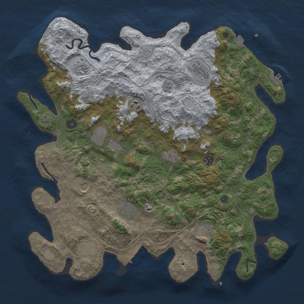 Rust Map: Procedural Map, Size: 4400, Seed: 170420242, 19 Monuments