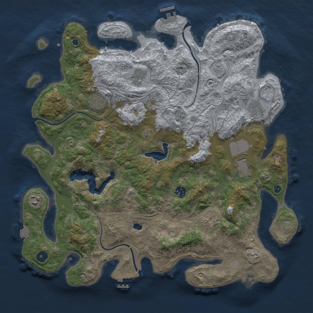 Rust Map: Procedural Map, Size: 4250, Seed: 9488, 14 Monuments