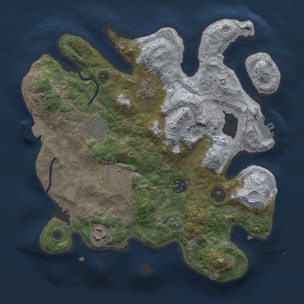 Rust Map: Procedural Map, Size: 3000, Seed: 22818, 11 Monuments