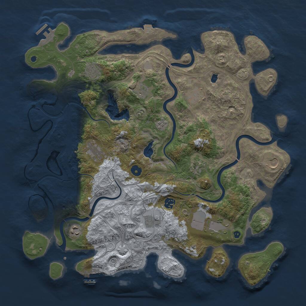 Rust Map: Procedural Map, Size: 4300, Seed: 113706084, 17 Monuments