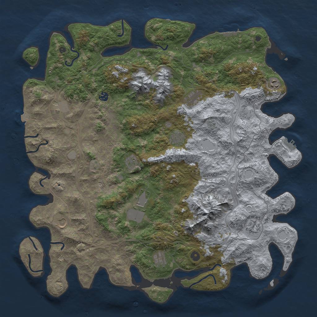 Rust Map: Procedural Map, Size: 5000, Seed: 515911852, 19 Monuments
