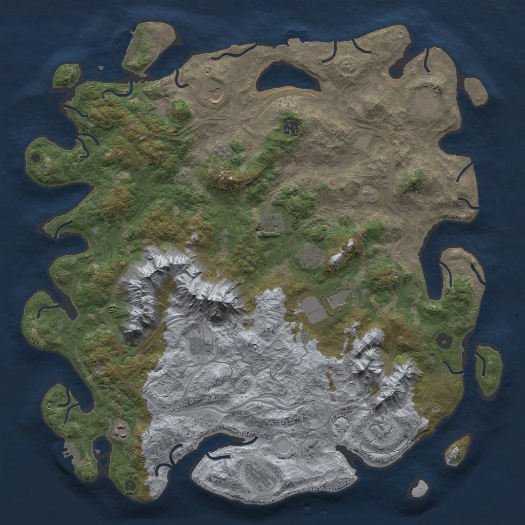 Rust Map: Procedural Map, Size: 5000, Seed: 987918348, 19 Monuments