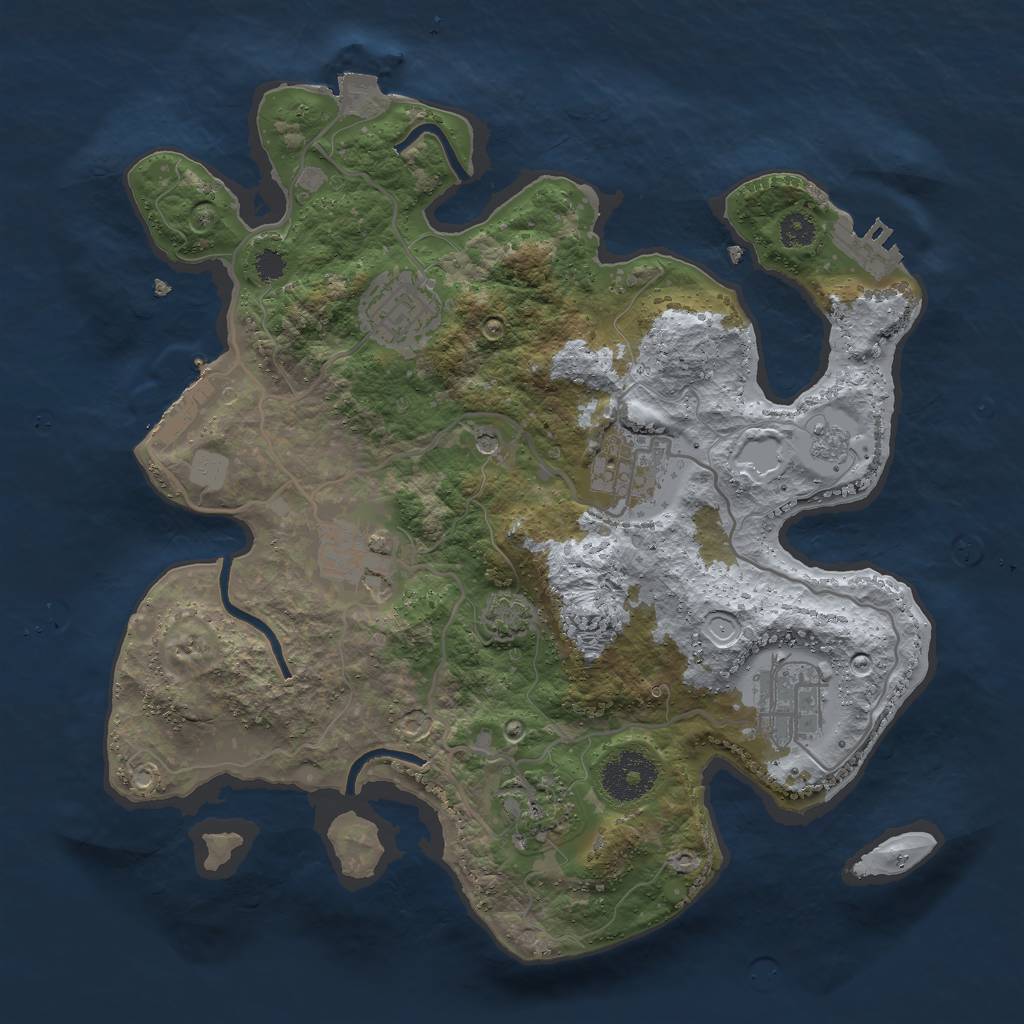 Rust Map: Procedural Map, Size: 3000, Seed: 11876, 13 Monuments