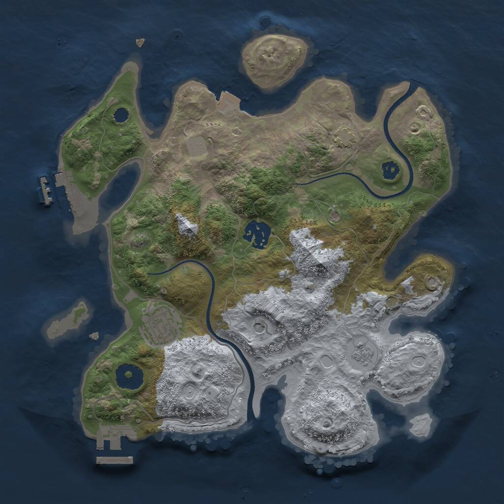 Rust Map: Procedural Map, Size: 2800, Seed: 310432758, 8 Monuments