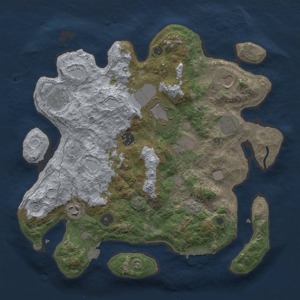 Rust Map: Procedural Map, Size: 3500, Seed: 995580355, 15 Monuments
