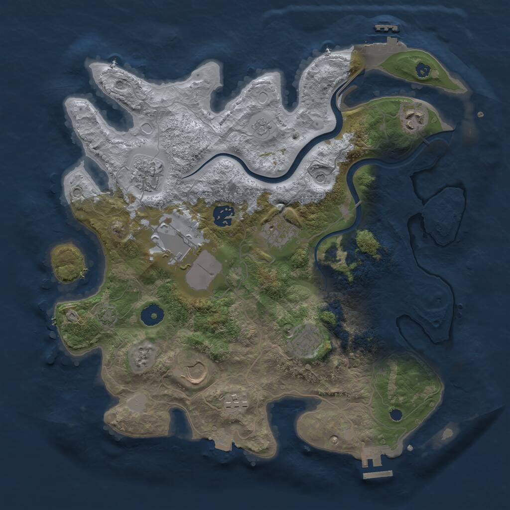 Rust Map: Procedural Map, Size: 3500, Seed: 1948267414, 14 Monuments