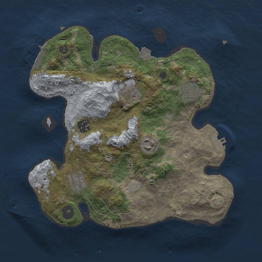 Rust Map: Procedural Map, Size: 3000, Seed: 9644, 12 Monuments