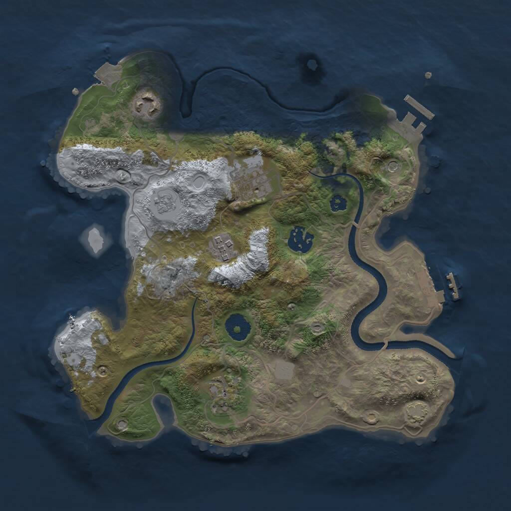 Rust Map: Procedural Map, Size: 3000, Seed: 9644, 11 Monuments