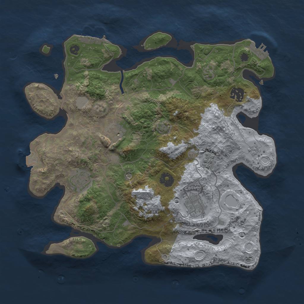 Rust Map: Procedural Map, Size: 3200, Seed: 18889073, 13 Monuments