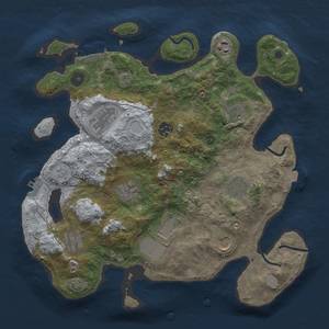 Thumbnail Rust Map: Procedural Map, Size: 3500, Seed: 6201744, 17 Monuments