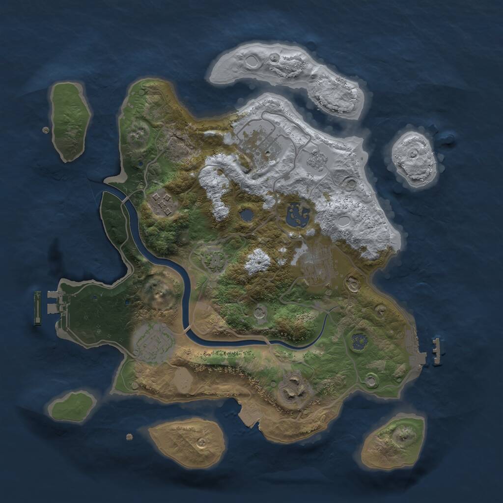 Rust Map: Procedural Map, Size: 3000, Seed: 939169992, 14 Monuments